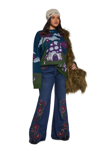 Magic Daze Knit Sweater - Dark Blue