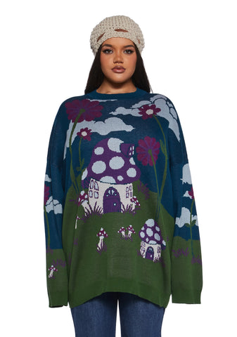 Magic Daze Knit Sweater - Dark Blue