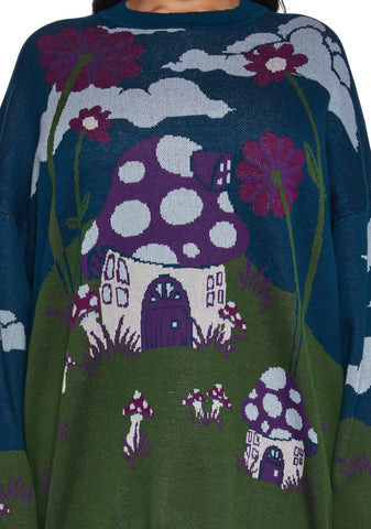Magic Daze Knit Sweater - Dark Blue