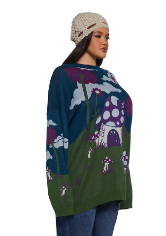 Magic Daze Knit Sweater - Dark Blue