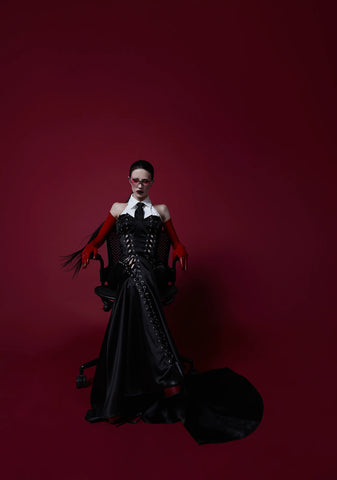 Darkest Dance Satin Maxi Dress