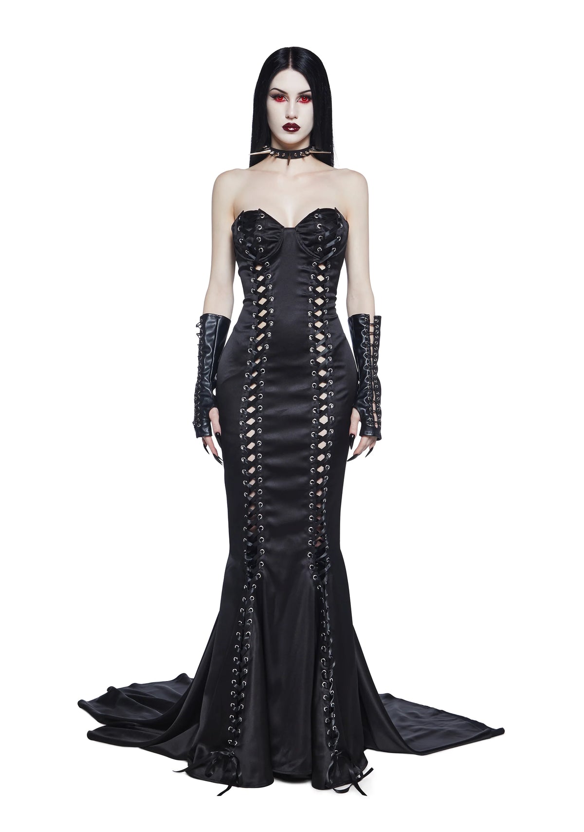 Darkest Dance Satin Maxi Dress