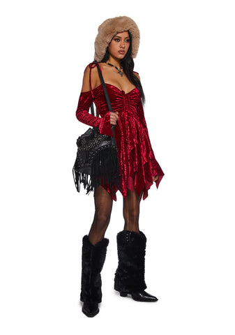 F is For Fairies Handkerchief Dress - Red Velvet