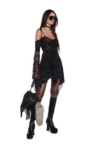 F is For Fairies Handkerchief Dress - Black Velvet Lace