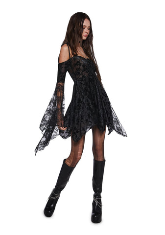F is For Fairies Handkerchief Dress - Black Velvet Lace
