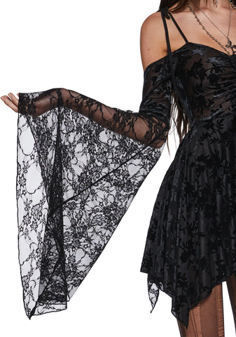 F is For Fairies Handkerchief Dress - Black Velvet Lace