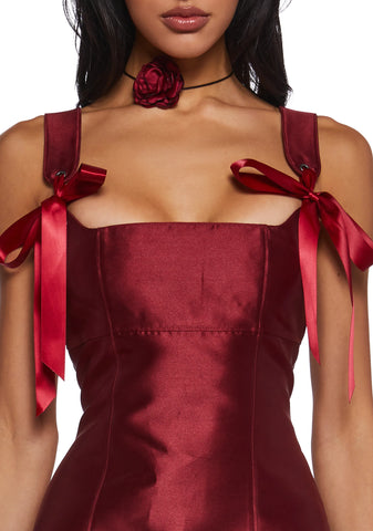 Pixie Stardust Mini Dress - Burgundy