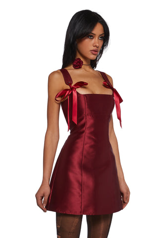 Pixie Stardust Mini Dress - Burgundy