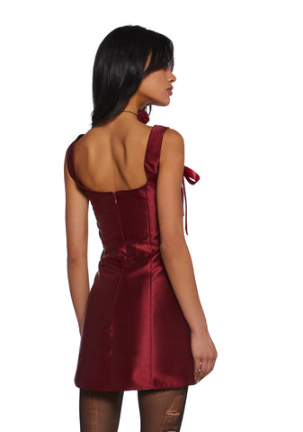 Pixie Stardust Mini Dress - Burgundy