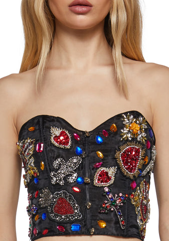 Moments Of Couture Bustier Top - Black