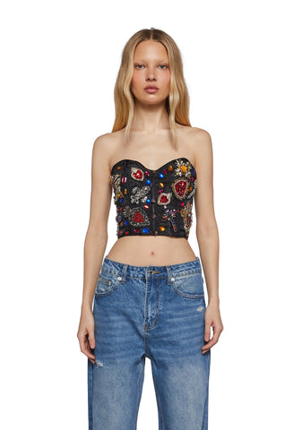 Moments Of Couture Bustier Top - Black