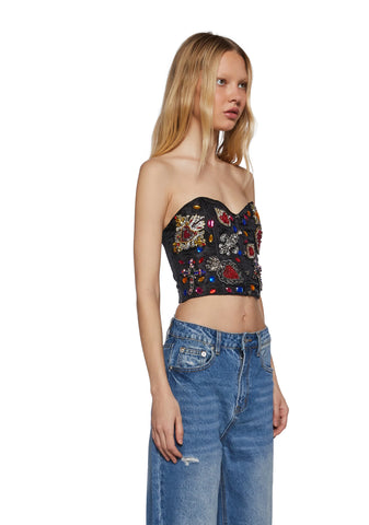 Moments Of Couture Bustier Top - Black