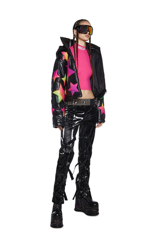 Techno Snob Mock Neck Top - Pink