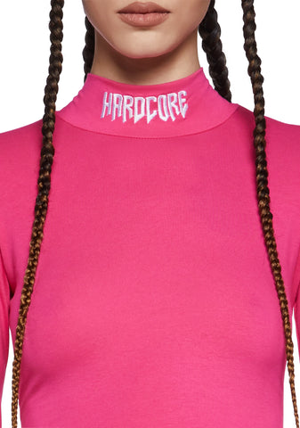 Techno Snob Mock Neck Top - Pink