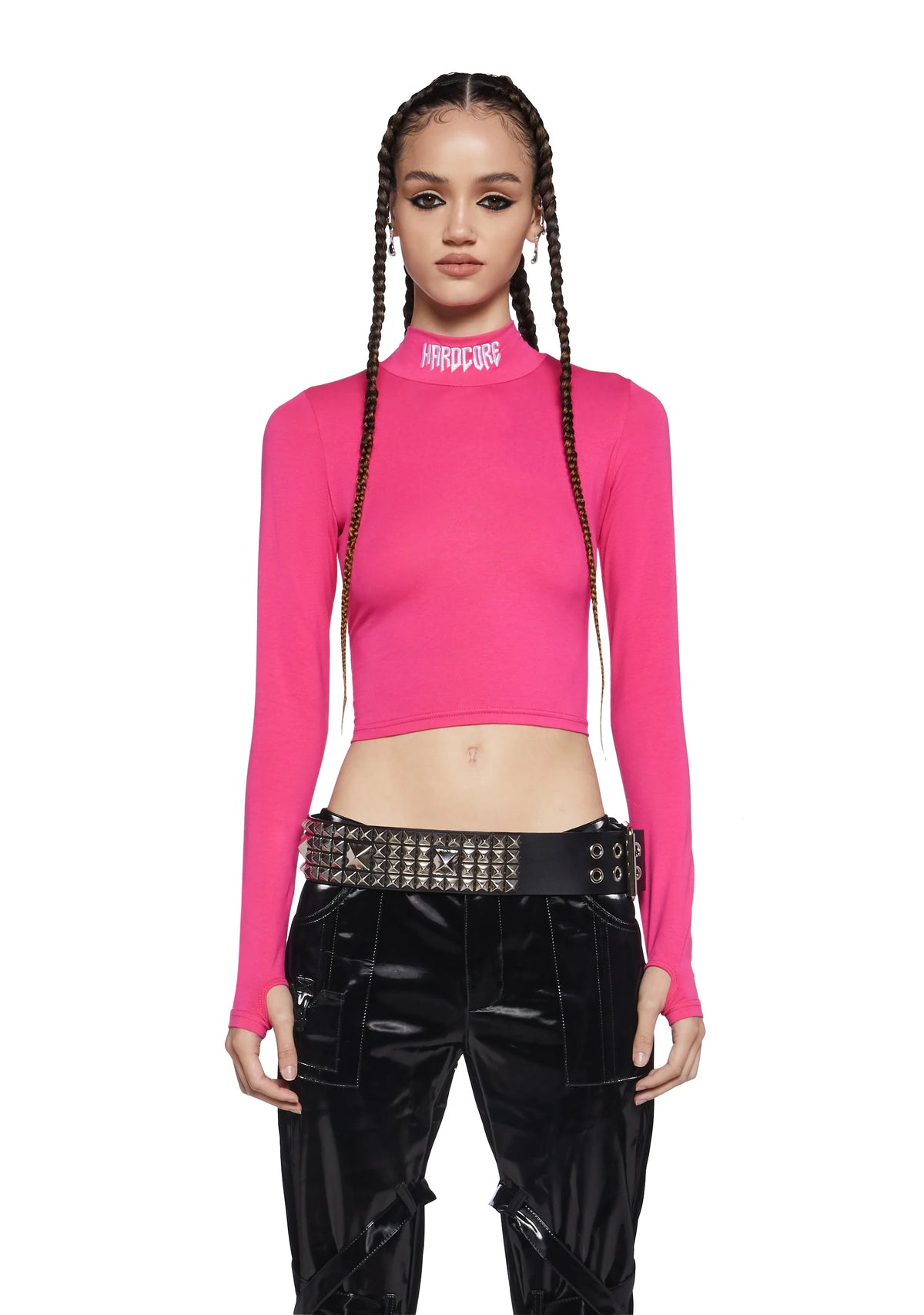 Techno Snob Mock Neck Top - Pink