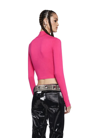 Techno Snob Mock Neck Top - Pink