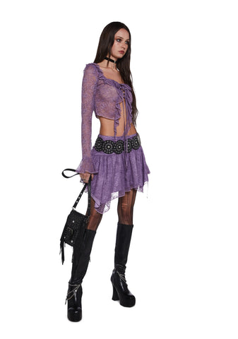 Your Vibe Attracts Lace Long Sleeve Top