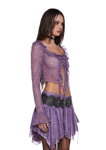 Your Vibe Attracts Lace Long Sleeve Top