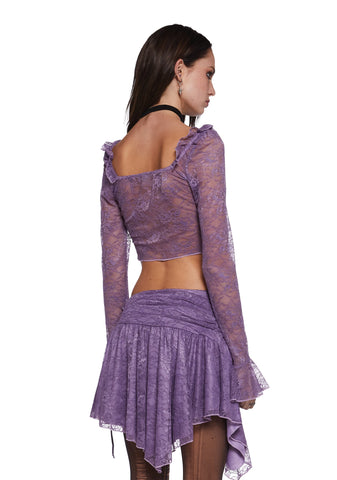 Your Vibe Attracts Lace Long Sleeve Top