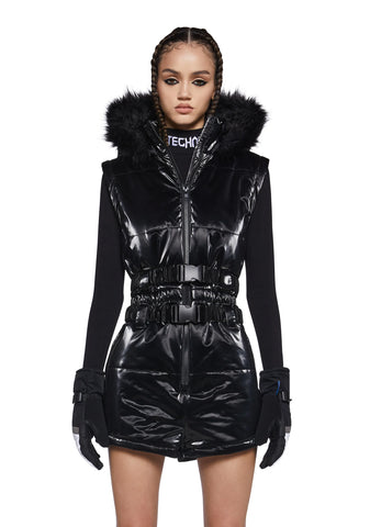 Aurora Beam Liquid Velvet Snowsuit - Black