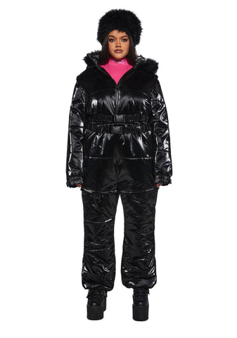 Aurora Beam Liquid Velvet Snowsuit - Black