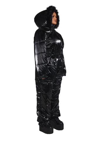 Aurora Beam Liquid Velvet Snowsuit - Black