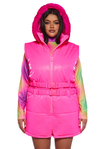 Aurora Beam Liquid Velvet Snowsuit - Pink