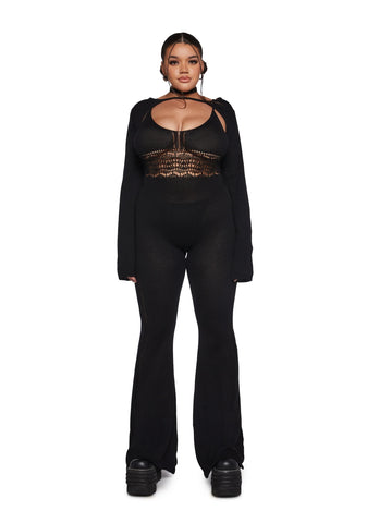 Sudden Silence Jumpsuit And Shrug Set