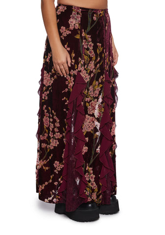 Stumbled On Sublime Maxi Skirt  - Burgundy