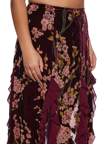 Stumbled On Sublime Maxi Skirt  - Burgundy
