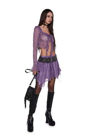 Your Vibe Attracts Lace Mini Skirt