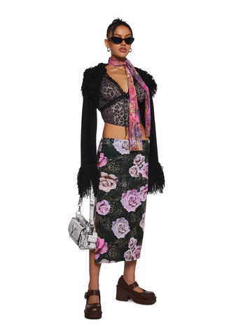 Sweet Disposition Velour Midi Skirt