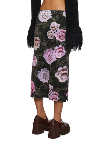 Sweet Disposition Velour Midi Skirt