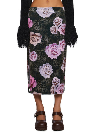 Sweet Disposition Velour Midi Skirt