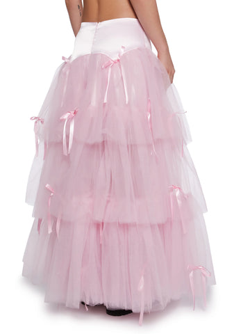 Late To The Ball Tulle Maxi Skirt