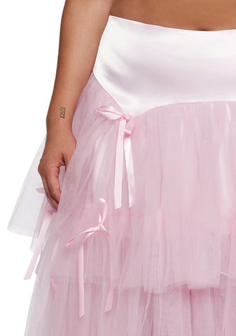 Late To The Ball Tulle Maxi Skirt