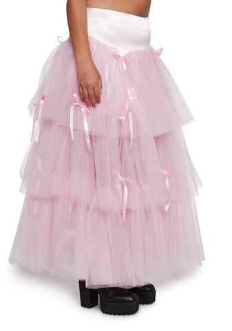 Late To The Ball Tulle Maxi Skirt