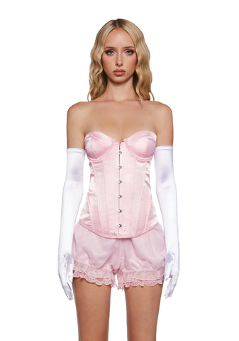 Fanciful Musings Satin Opera Gloves - White