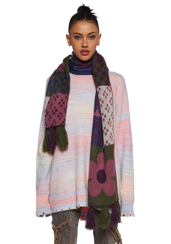 Fireside Fable Patchwork Scarf