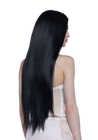 Straight Wig With Center Part - Black