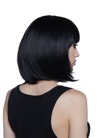Short Bob Wig With Bangs - Black