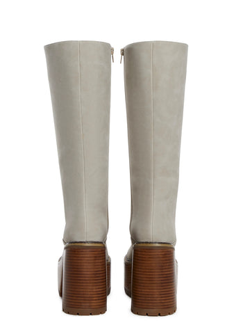 Vintage Soul Knee High Boots - Off White