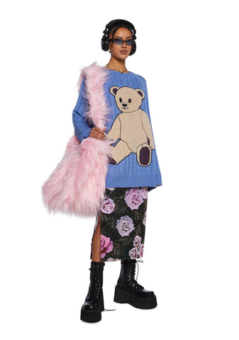Case Of The Grumpies Fuzzy XXL Messenger Bag - Pink