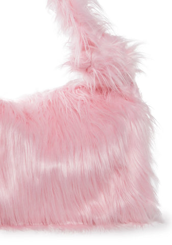 Case Of The Grumpies Fuzzy XXL Messenger Bag - Pink