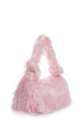 Case Of The Grumpies Fuzzy XXL Messenger Bag - Pink