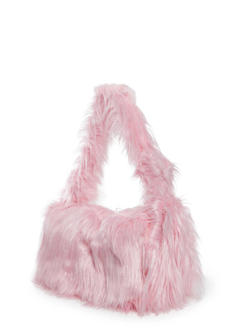 Case Of The Grumpies Fuzzy XXL Messenger Bag - Pink