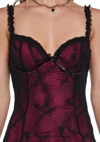 I'm Baby Mini Slip Dress - Wine