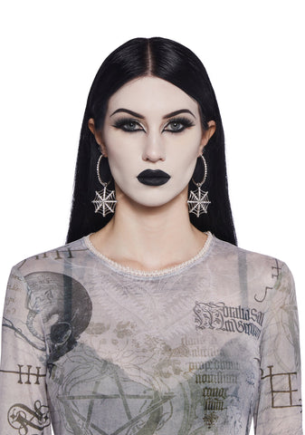 Web Of Glitz Hoop Earrings