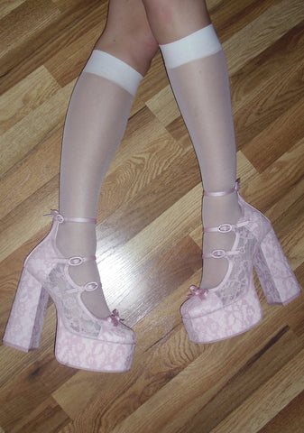 Smiling Melody Platform Heels - Pink
