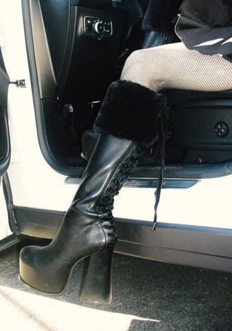 Sweetest Wishes Platform Boots - Black